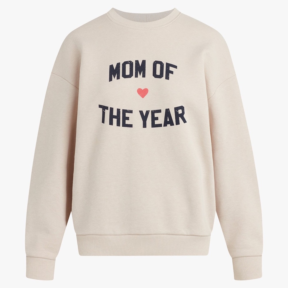 Favorite Daughter Cream Sweatshirt with Black and Red Text